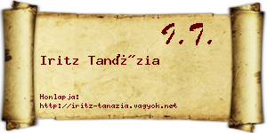 Iritz Tanázia névjegykártya
